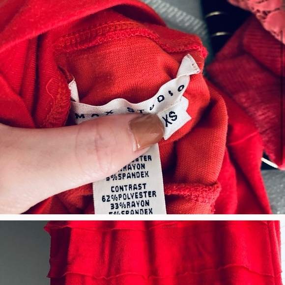 Stretchy Layered Orange Skirt - Picture 2 of 4